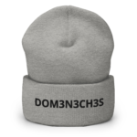 Gray textured bust sculpture with the text DOM3N3CH3S printed across the chest.