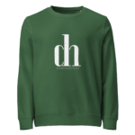 Green crewneck sweatshirt featuring a white stylized 'cn' logo with the text 'DOM3N3CH3S' underneath.
