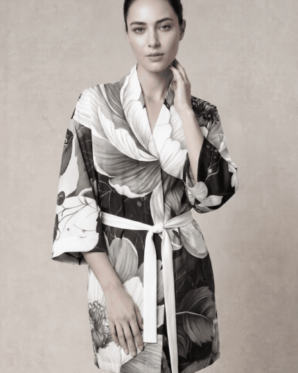 Imprimé Botanique Silk Robe